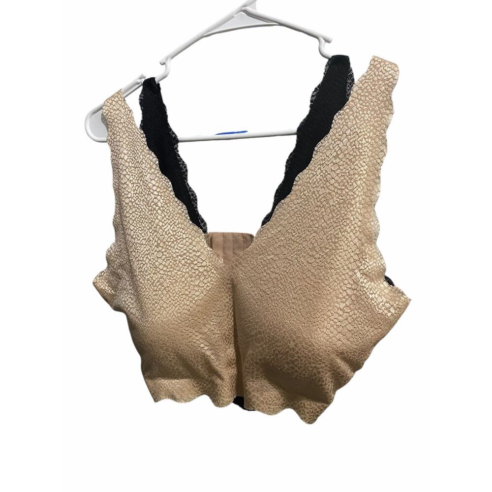 Sophie B Bralette Bundle Women's XL Black Tan Light Padded 2 Bras Undergarments